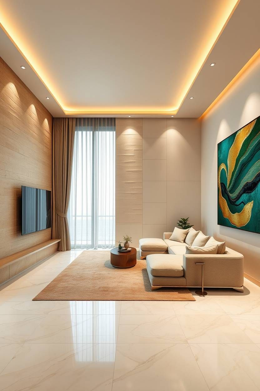 Floating false ceiling design for bedroom with concealed LED - Karnal 2026